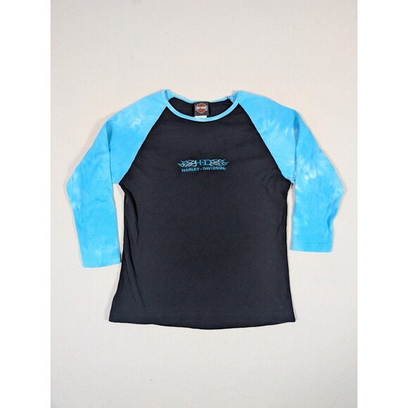 Vtg Harley Davidson T Shirt 3/4 Sleeve Womens XL Ocala FL 2006 Tie Dye Sleeves - Picture 2 of 12